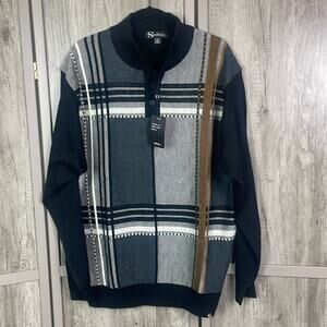 New! Vintage 90's Coogi style streetwear henley sweater men's XL